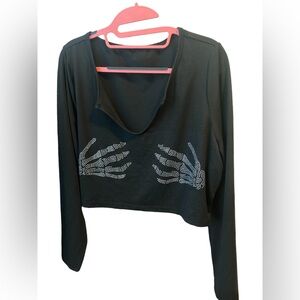 Studded Skeleton Hands over Top